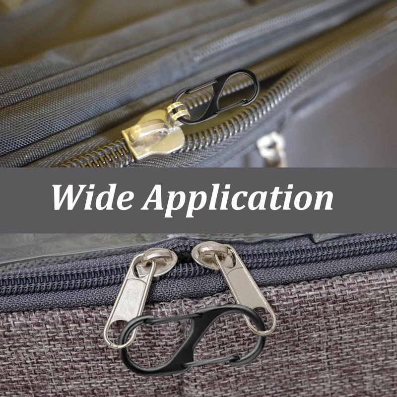 Fenhupe 30pcs S Hooks Carabiner Clip, Zipper Pull Locks Anti