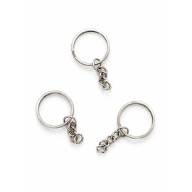 Juego de 100 Piezas Llaveros con Cadena, Llaveros de Metal, Aros Para Llavero, Herraje, Argolla 5.5 Cm x 2.5 Cm