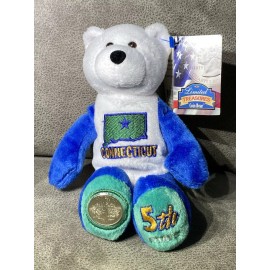 Limited Treasures Connecticut State Bear & Quarter 5th Limited Treasures Coin Plush Beanie