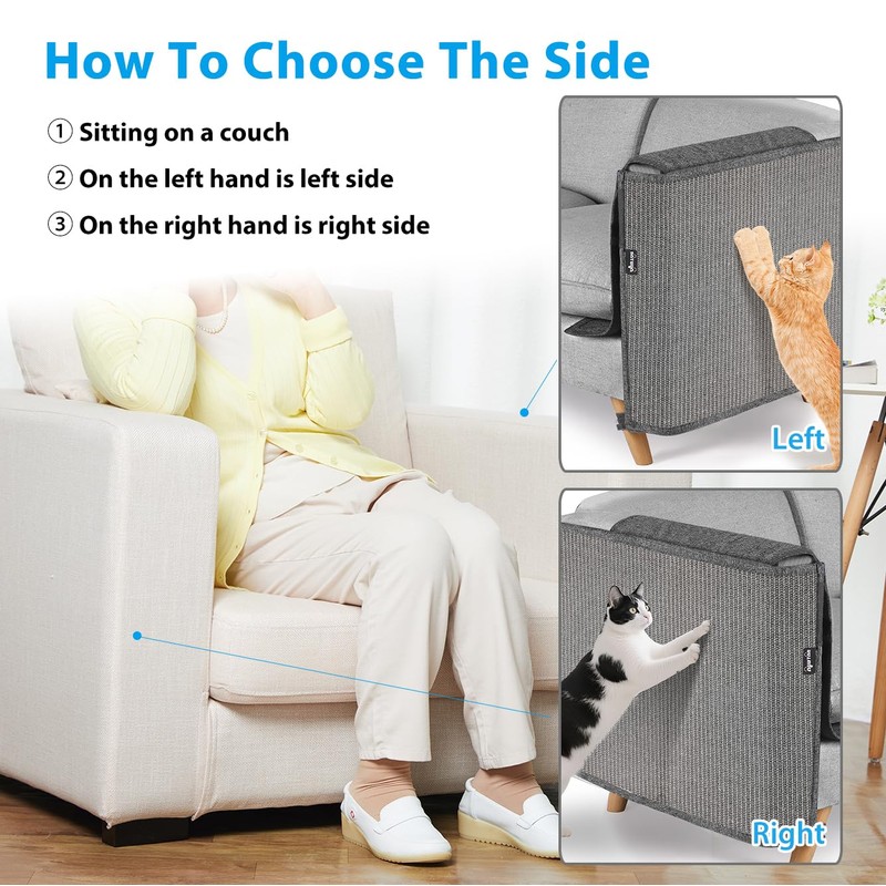 NATUYA Cat Scratch Furniture Couch Protector - Large Sisal Cat