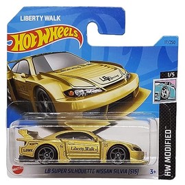 Hot Wheels - LB Super Silhouette Nissan Silvia [S15] - HW Modified 1/5 - HKK47 - Short Card - Liberty Walk LBWK - Gold Metallic - Mattel 2023