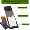 Golf Scorecard Holder, Leather Yardage Book Cover, Pocket-Size Golf Notebook