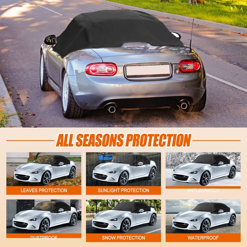 420D Oxford Half Car Cover Compatible with 2014-2023 Mazda Miata