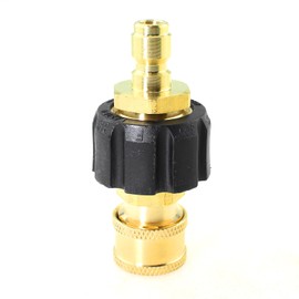 Maxmoral 2PCS High Pressure Washer Adaptor M22 14mm Male to 1/4inch Plug M22 14mm Female to 1/4inch Socket Power Washer Hose and Gun Coupler 5000 PSI Quick Connect Brass Fitting