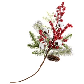 Holiday Lane Christmas Cheer Cotton, Pinecone and Berries Pick Ornament