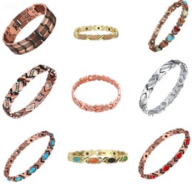 Copper Bracelet for Women,Pure Copper MagneticBracelets,Natural Unique Gemstone,Gifts forWomen,Adjustable,Outdoorfun Durability, Jewelry Gift:_silvery