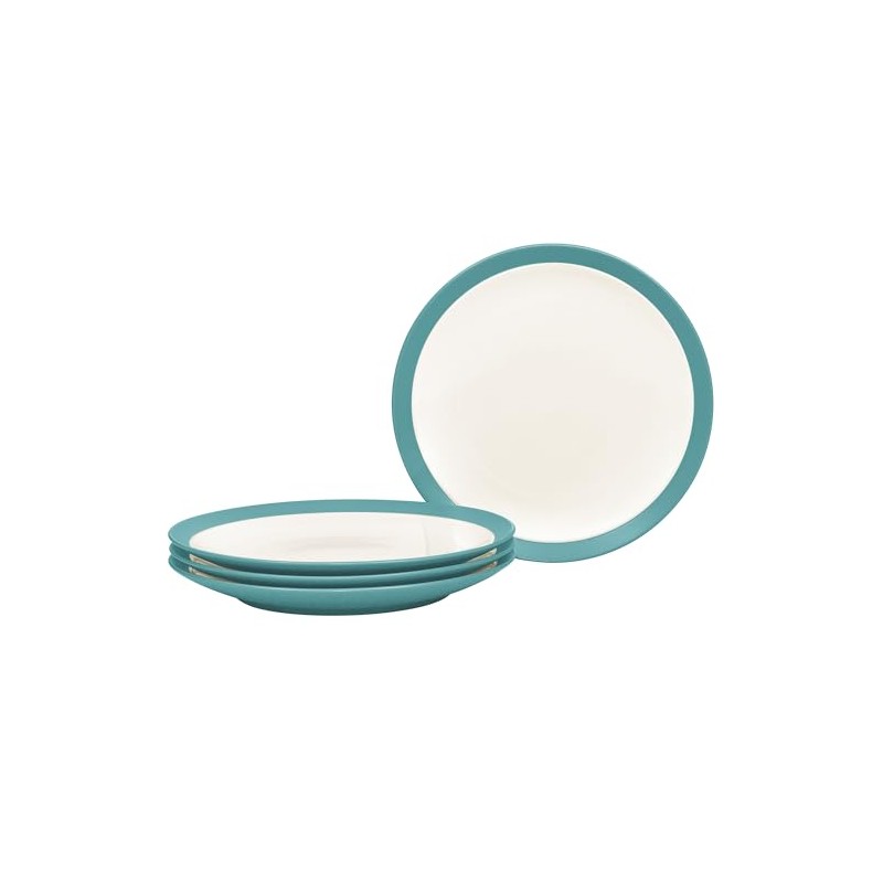 Noritake Colorwave Turquoise Set of 4 Curve Dinner Plates, 11"