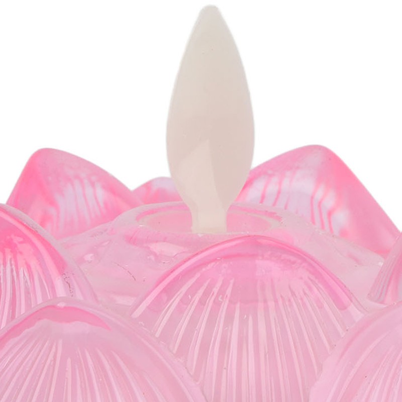 LED Flower Lamp Imitation Glass Yellow Light Electronic Candle Lotus