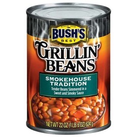 Bush's Best, Grillin' Beans, Smokehouse Tradition, 22oz Can (Pack of 6)