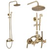 GGStudy Antique Brass Rain Shower System Set 2 Knobs Mixing