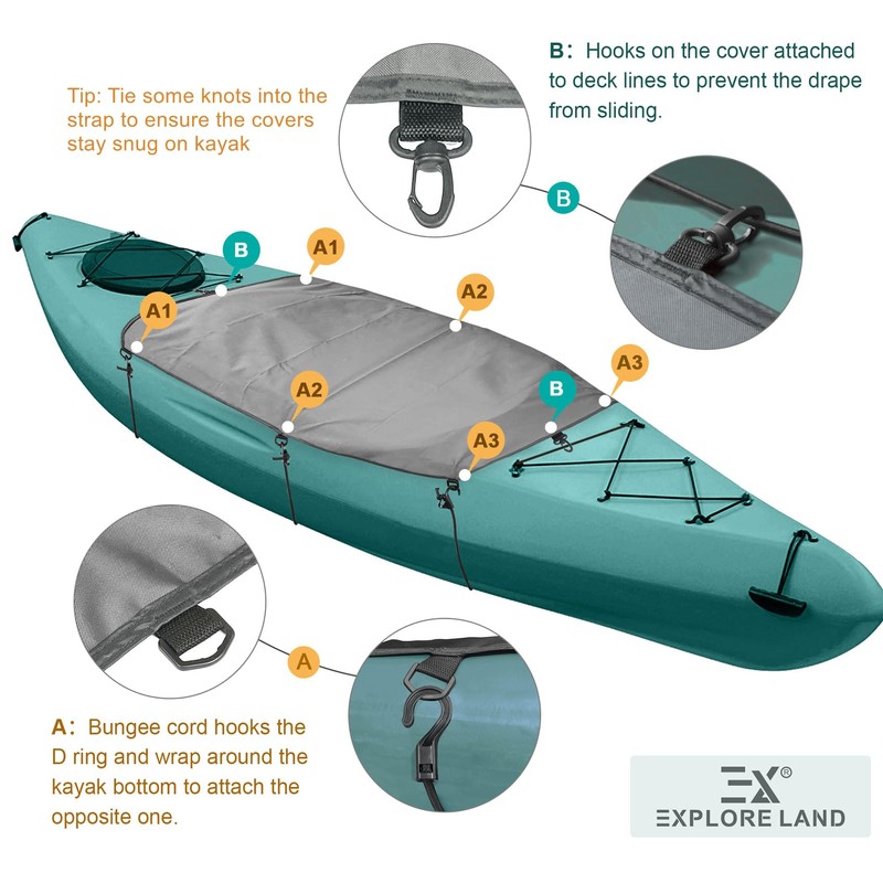 Explore Land Universal Kayak Cockpit Drape Waterproof Seal Cockpit Cover
