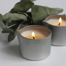 Massage Candle 3 Pack Scented Soy Wax Massage Body Oil for Home SPA, Nourishg Coconut Oil Infused (Lavender,Lemon Grass,Little Black Dress)