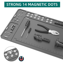 Gun Clean Mat, Magnectic Cleaning Mat for All Guns Extra Large 48"x16" for Rifle Anti-Slip Rubberized Repair Mat for Gun Parts (Grey)