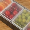 FEOOWV 4-Compartment Condiment Server Caddy Container with Lid, Serving Tray