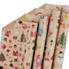 Aimyoo Kraft Christmas Wrapping Paper Bundle Roll, Santa Dinosaur Nutcracker