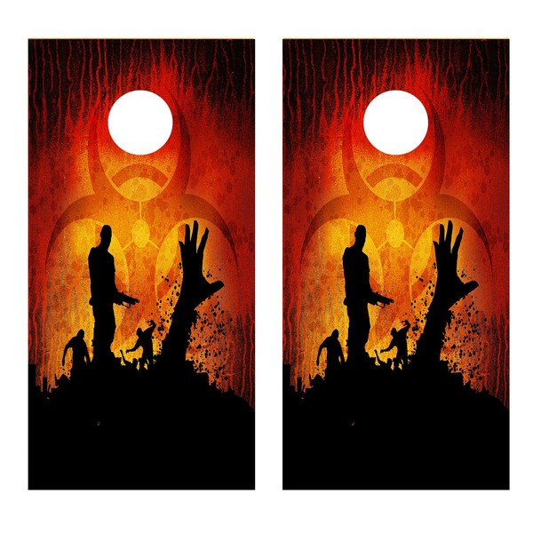 Undead Zombie Graphic CORNHOLE LAMINATED DECAL WRAP SET Decals Board Boards Vinyl Sticker Stickers Bean Bag Game Wraps Vinyl Graphic Image Corn Hole (Non-Laminated)