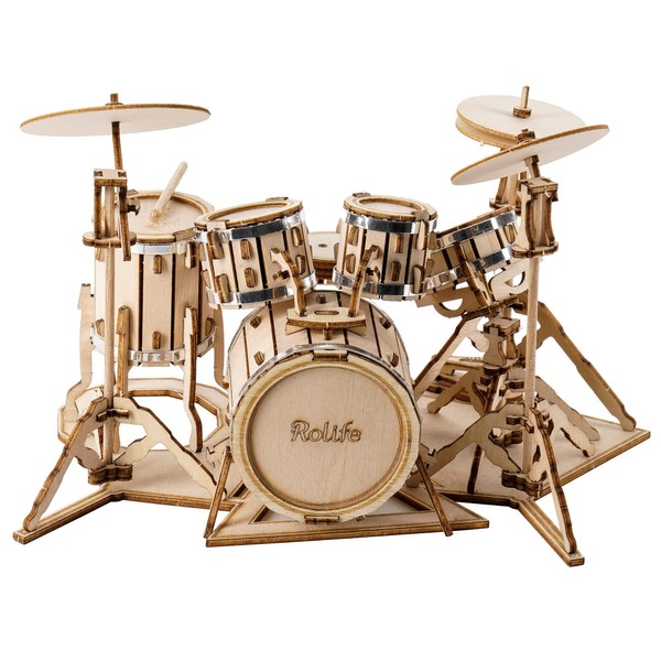 Rolife 3D Wooden Puzzles Drum kit Craft Model Kits for
