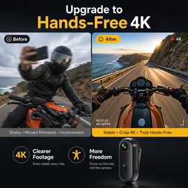 4K Mini Body Camera for Outdoor Sports – Lightweight POV Action Cam for Motorcycle, Bicycle & Vlogging