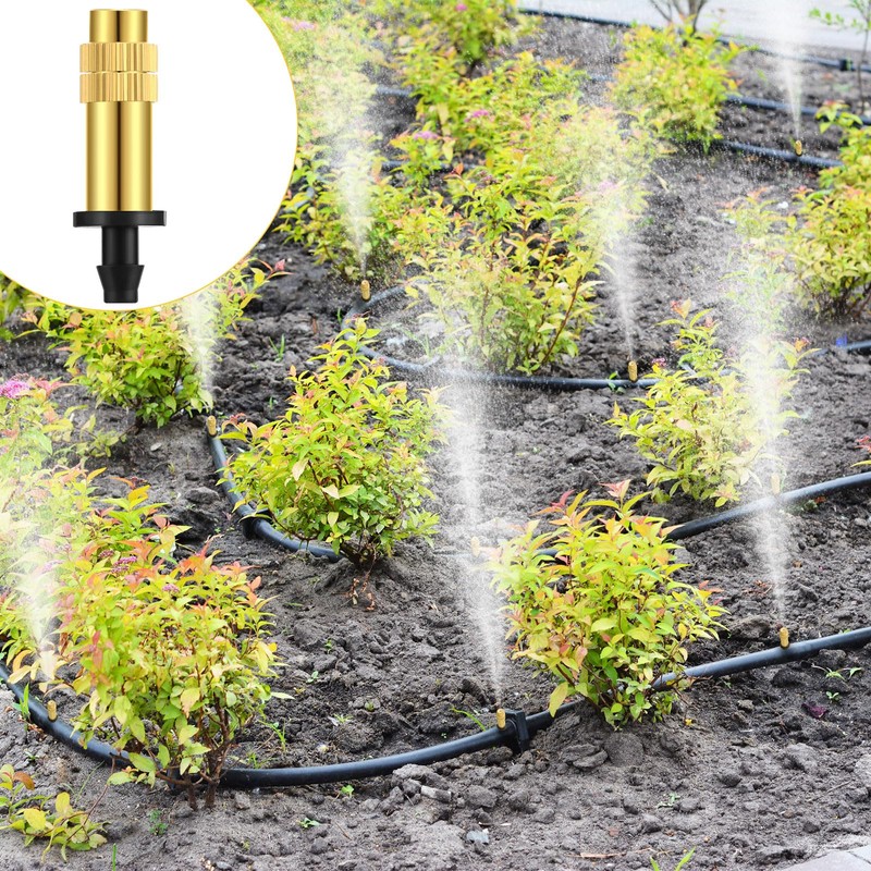 MorningRo 50 Pack 1/4" Adjustable Copper Misting Nozzles, Atomizing Spray