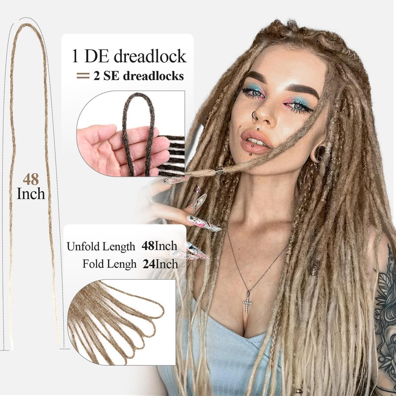 Hanne Fashion Double Ended Dreadlock Extensions 24 Inch 10 Strands