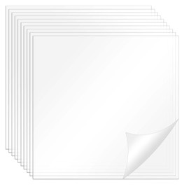 PEOVLVN 10 Pcs Polycarbonate Sheets, 12x12x0.02inch Clear Plastic Sheet Shatter Resistant Cuttable Polycarbonate Panels Hard Plastic Sheets for DIY Crafts Picture Poster Frames Invitations Displays