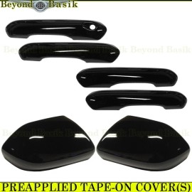 Torox For 2020-2024 Ford Explorer XLT & BASE GLOSS BLACK 4 Door Handle COVERS+Mirrors