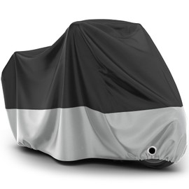 Favoto Motorcycle Cover Waterproof Outdoor - All Season Sun Protection Oxford with Lock-Holes Rain Snow Windproof Dustproof Universal Fit Motorbikes Vehicle Moped Cover, 104" x 41" x 50"