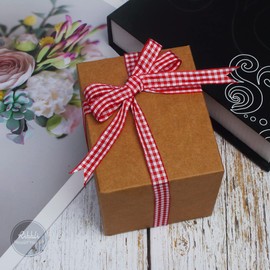 Ribbli 2 Rolls Red and White Gingham Ribbon,Total 20 Yards,3/8 Inch x 10 Yard Each Roll,Polyester Woven Edge,2 Styles Red Plaid Ribbon