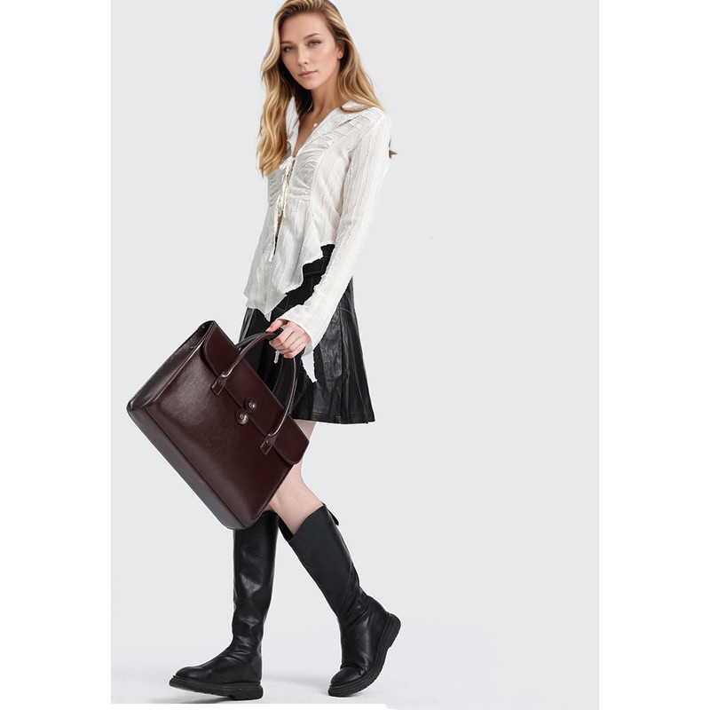 Genuine Leather laptop Briefcase: Messenger shoulder bag14 15inch men case