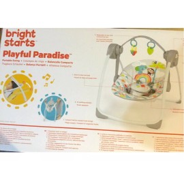 Bright Starts Playful Paradise Portable Compact Baby Swing with Toys, Unisex