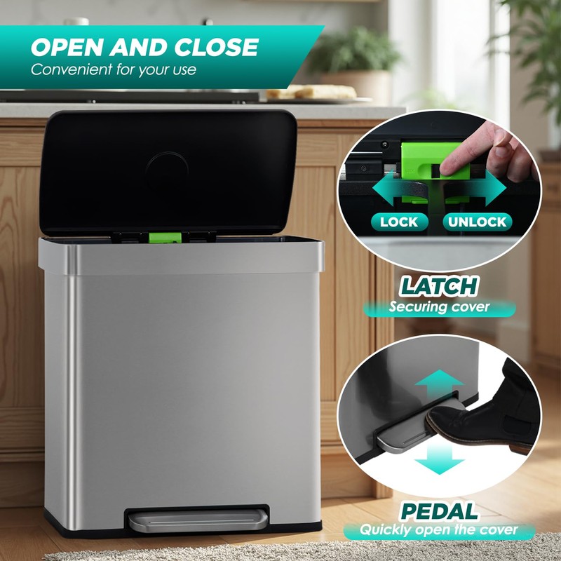 FDW 16 Gallon / 60 L Garbage Can Kitchen Trash
