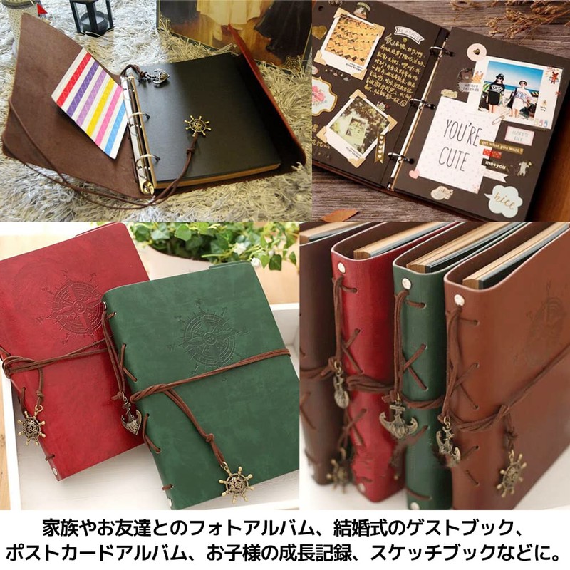 FUPUTWO Photo Album, Scrapbook, DIY, Handmade, Photography, Logbook, Black Mount,