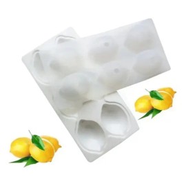 Molde De Limón De Silicona 3d De 6 Cavidades Para Hornear Postres Blanco
