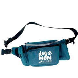 Dog Walking Fanny Pack for Women - Fun Dog Mom Gifts - Dog Walking Belt Includes Dog Poop Bag Dispenser, Hands Free Leash Hooks