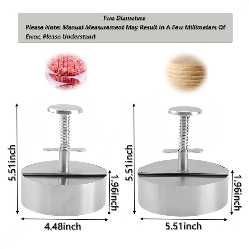Kmandaovirex Hamburger Press Patty Maker,304 Stainless Steel Burger Press Patty