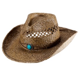 MIX BROWN Straw Cowboy Hat Western Hats for Women Cowgirl Sun Beach Hat Summer Outback Shapeable Wide Brim