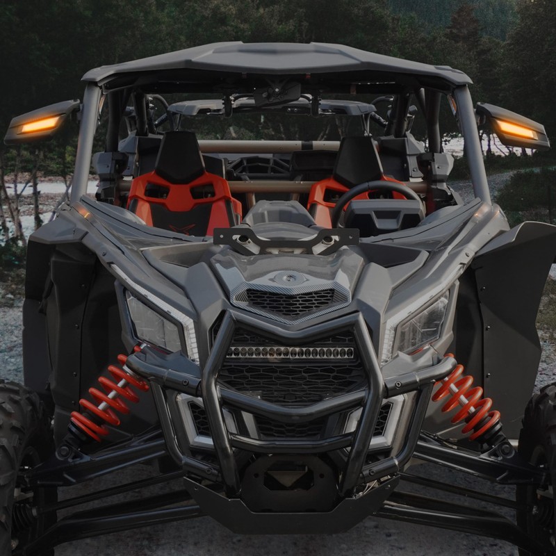 SAUTVS Side View Mirrors with Light for Can Am Maverick
