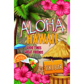 Schatzmix CC975 Tin Sign Aloha Hawaii Tiki Bar Metal Sign Wall Decoration 20 x 30 Tin Sign