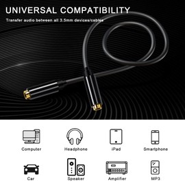 ANDTOBO Aux Connector,3.5mm TRRS Female to Female Stereo Coupler Plug Adapter- 3.3 Ft