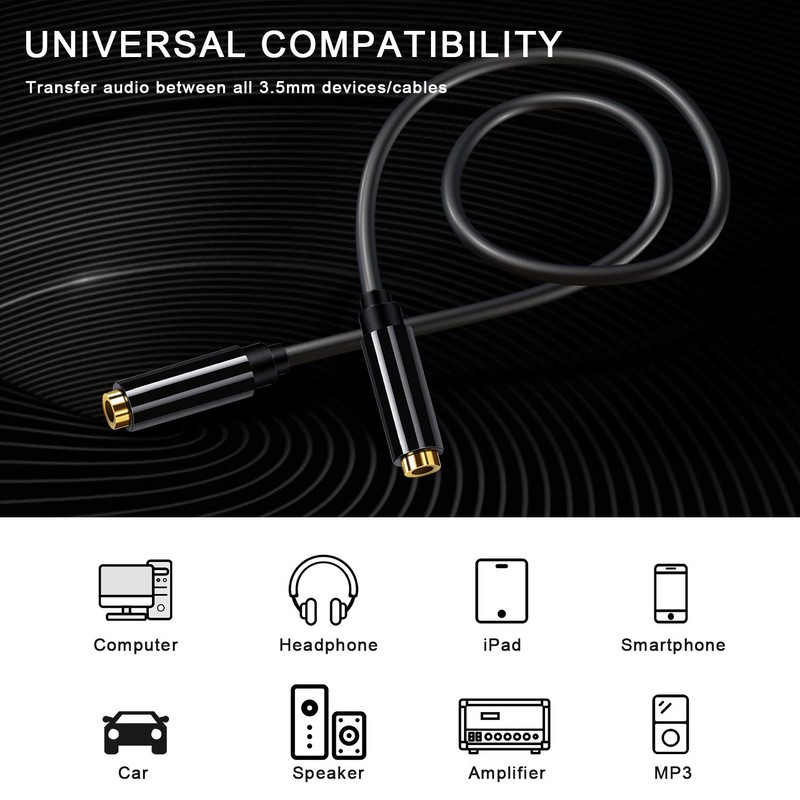 ANDTOBO Aux Connector,3.5mm TRRS Female to Female Stereo Coupler Plug