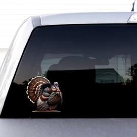 Full Color Struting Turkey Gobbler Vinyl Decal Set of 2 Right and Left Facing vehicle window sticker hunting theme