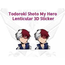 New Anime Large Lenticular Motion Flip Sticker My Hero Academia Todoroki STB