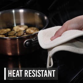Country Cottons 100% Cotton Pot Holders & Hot Pads (2-Pack), 8", High Heat Resistance,Made in America (Natural)