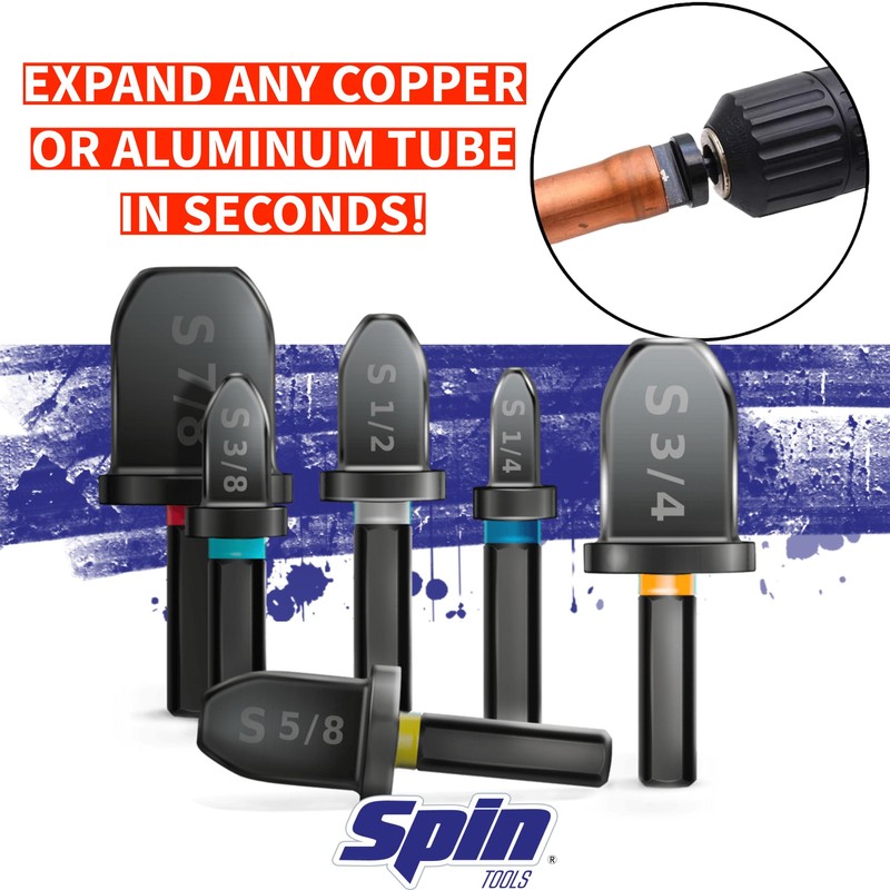 SPIN S5000 5-Piece Drill Bit Swaging Tool Set 1/4, 3/8,