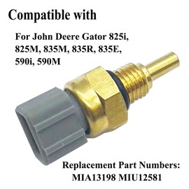 3-Pins Brass Coolant Temperature Sensor Fit for John Deere Gator XUV 825i 825M 835M 835R 835E, Replace MIA13198 MIU12581
