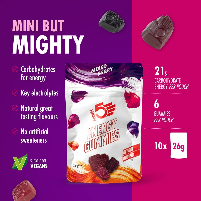 HIGH5 Energy Gummies Pocket Sized Quick Release Energy On The