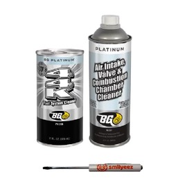 Smilyeez BG Platinum Air Intake, Valve & Combustion Chamber Cleaner Kit KF65-N1TD PN 261 and BG 44K Fuel System Cleaner PN 108 with a Pocket Screwdriver