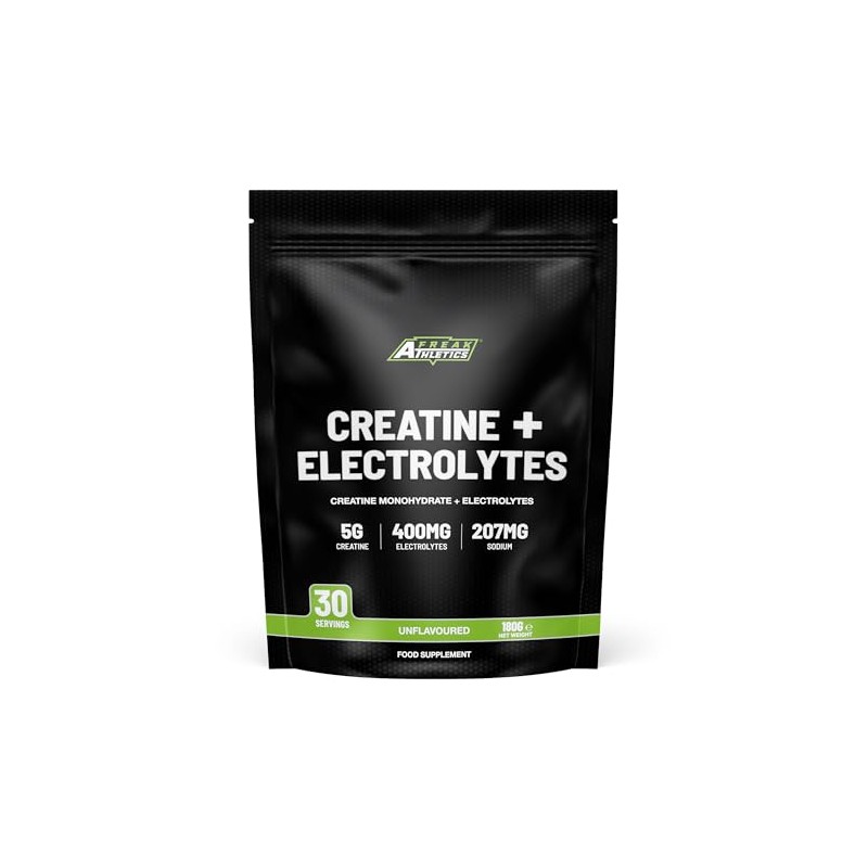 Freak Athletics Creatine Powder + Electrolytes Powder - Unflavoured, 180g