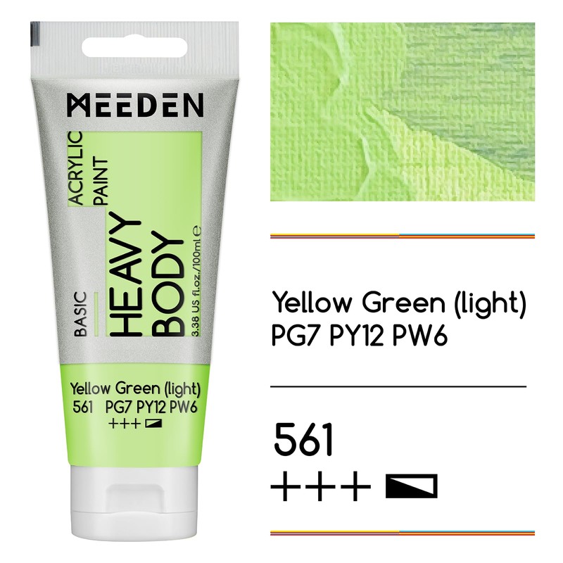 MEEDEN Acrylic Paint Yellow Green Light: 100ml Heavy Body Acrylic