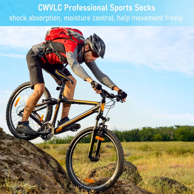 CWVLC Unisex Cushioned Compression Athletic Ankle Socks Multipack, 6-pairs Black
